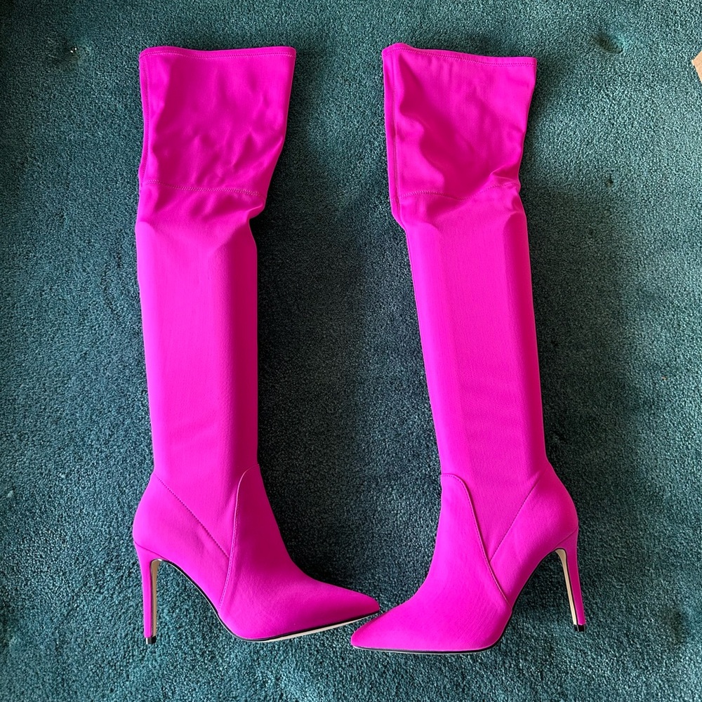 Leith Hot Pink Thigh High Boots